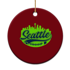 Seattle Pride Skyline Football Lover Ceramic Ornament Game Day Sports Fan TS02 1pc Red Print Your Wear