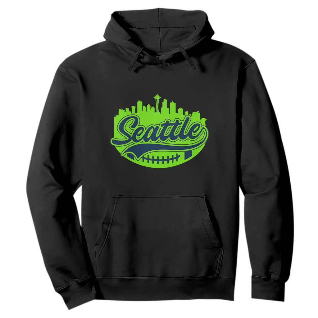 Seattle Pride Skyline Football Lover Hoodie Game Day Sports Fan TS02 Black Print Your Wear