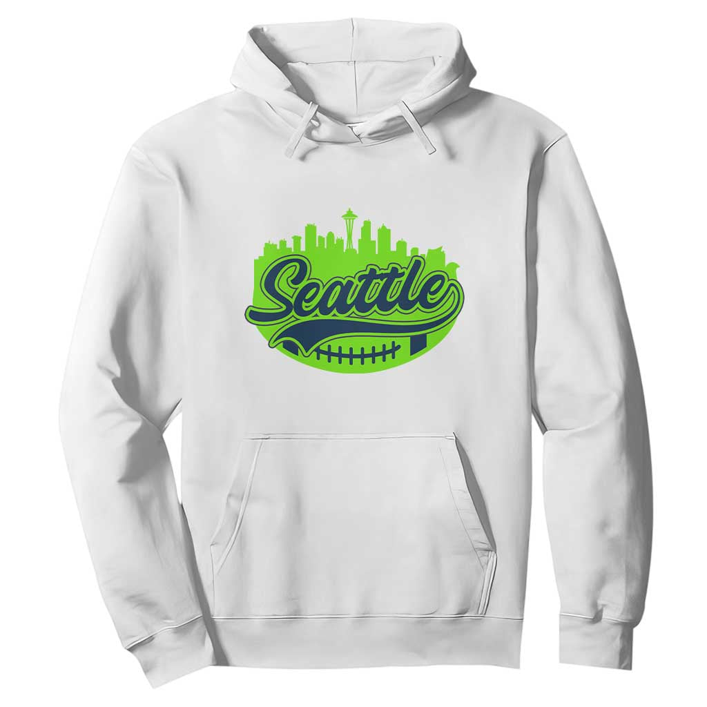 Seattle Pride Skyline Football Lover Hoodie Game Day Sports Fan TS02 White Print Your Wear