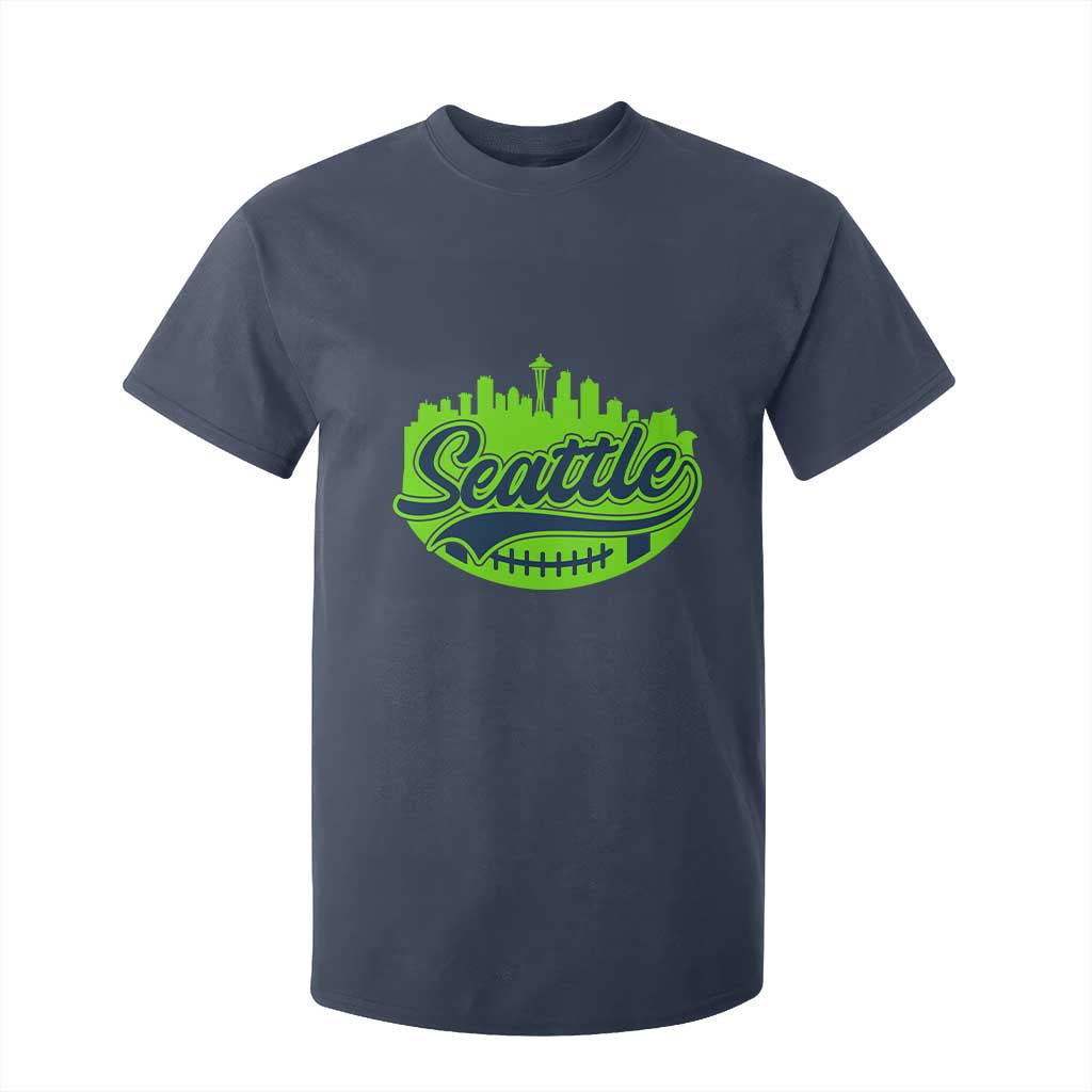 Seattle Pride Skyline Football Lover T Shirt For Kid Game Day Sports Fan TS02 Navy Print Your Wear
