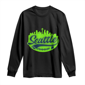 Seattle Pride Skyline Football Lover Long Sleeve Shirt Game Day Sports Fan TS02 Black Print Your Wear