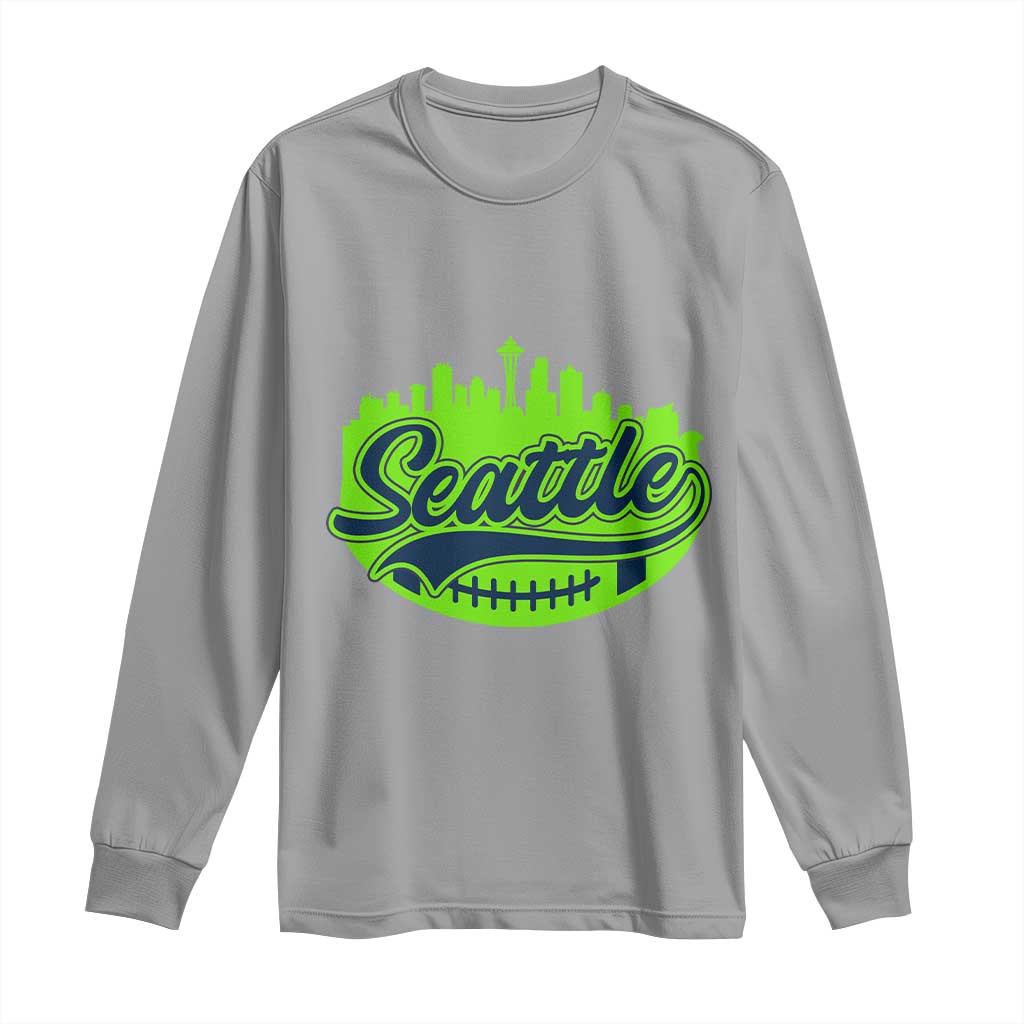 Seattle Pride Skyline Football Lover Long Sleeve Shirt Game Day Sports Fan TS02 Sport Gray Print Your Wear