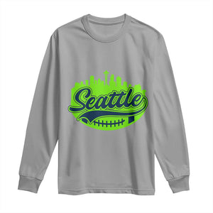 Seattle Pride Skyline Football Lover Long Sleeve Shirt Game Day Sports Fan TS02 Sport Gray Print Your Wear
