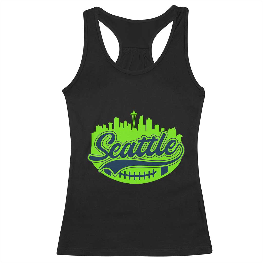 Seattle Pride Skyline Football Lover Racerback Tank Top Game Day Sports Fan TS02 Black Print Your Wear
