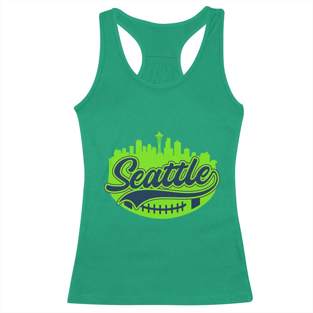 Seattle Pride Skyline Football Lover Racerback Tank Top Game Day Sports Fan TS02 Irish Green Print Your Wear