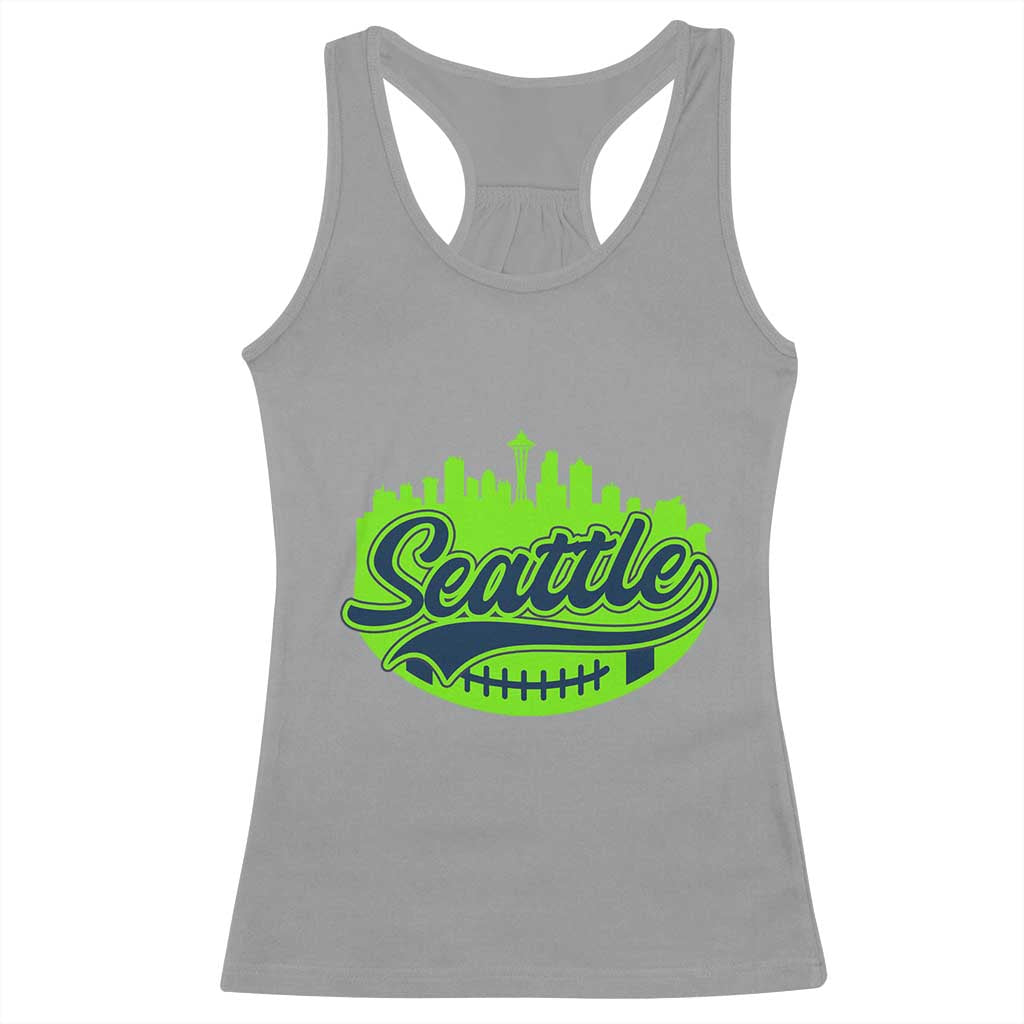 Seattle Pride Skyline Football Lover Racerback Tank Top Game Day Sports Fan TS02 Sport Gray Print Your Wear