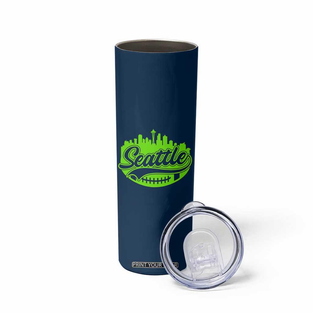 Seattle Pride Skyline Football Lover Skinny Tumbler Game Day Sports Fan TS02 Print Your Wear