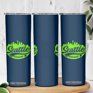Seattle Pride Skyline Football Lover Skinny Tumbler Game Day Sports Fan TS02 Print Your Wear