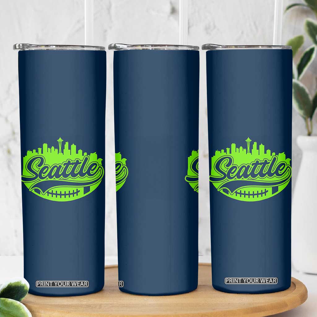 Seattle Pride Skyline Football Lover Skinny Tumbler Game Day Sports Fan TS02 Print Your Wear