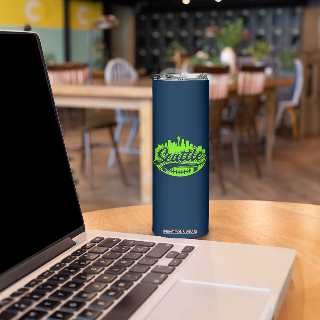 Seattle Pride Skyline Football Lover Skinny Tumbler Game Day Sports Fan TS02 Print Your Wear