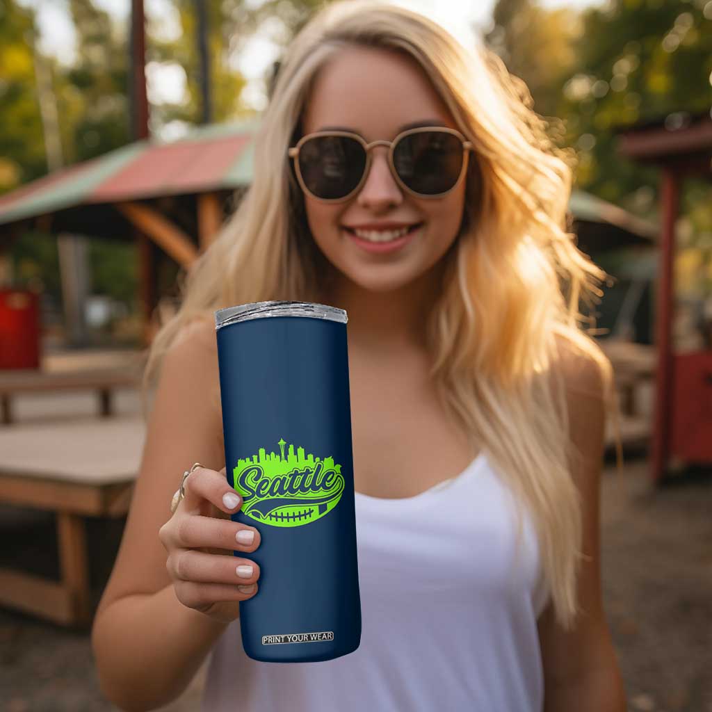 Seattle Pride Skyline Football Lover Skinny Tumbler Game Day Sports Fan TS02 Print Your Wear