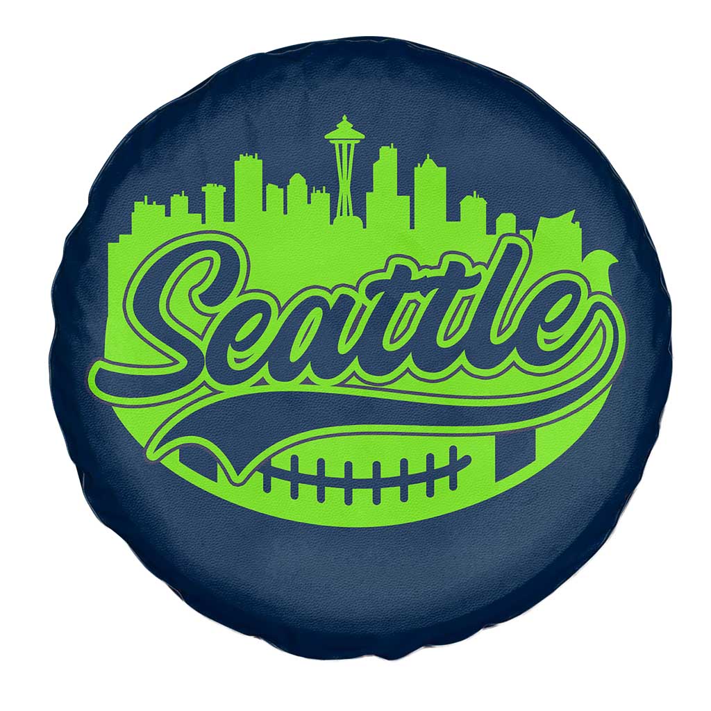 Seattle Pride Skyline Football Lover Spare Tire Cover Game Day Sports Fan TS02 Print Your Wear