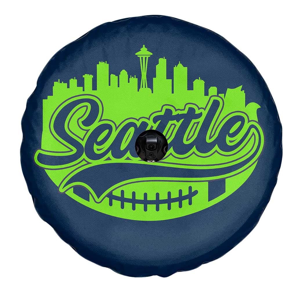 Seattle Pride Skyline Football Lover Spare Tire Cover Game Day Sports Fan TS02 Print Your Wear
