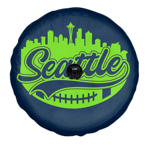 Seattle Pride Skyline Football Lover Spare Tire Cover Game Day Sports Fan TS02 Print Your Wear