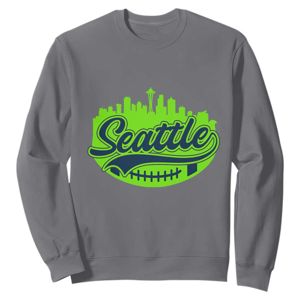 Seattle Pride Skyline Football Lover Sweatshirt Game Day Sports Fan TS02 Charcoal Print Your Wear