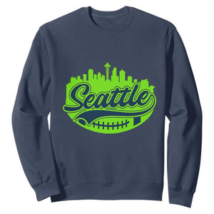 Seattle Pride Skyline Football Lover Sweatshirt Game Day Sports Fan TS02 Navy Print Your Wear