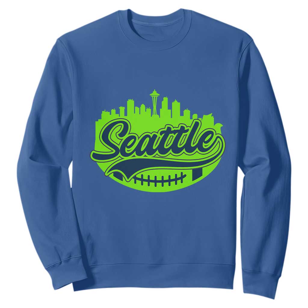 Seattle Pride Skyline Football Lover Sweatshirt Game Day Sports Fan TS02 Royal Blue Print Your Wear