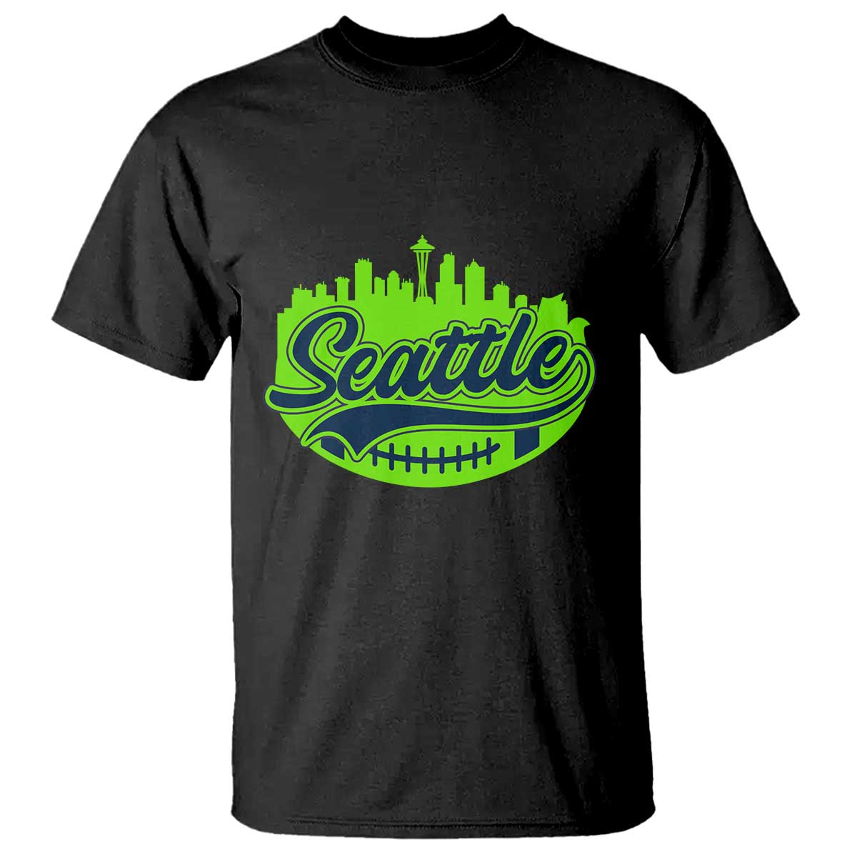 Seattle Pride Skyline Football Lover T Shirt Game Day Sports Fan TS02 Black Print Your Wear