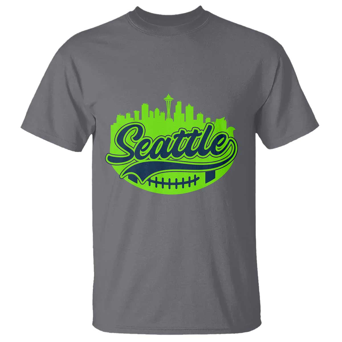 Seattle Pride Skyline Football Lover T Shirt Game Day Sports Fan TS02 Charcoal Print Your Wear