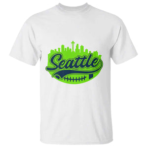 Seattle Pride Skyline Football Lover T Shirt Game Day Sports Fan TS02 White Print Your Wear