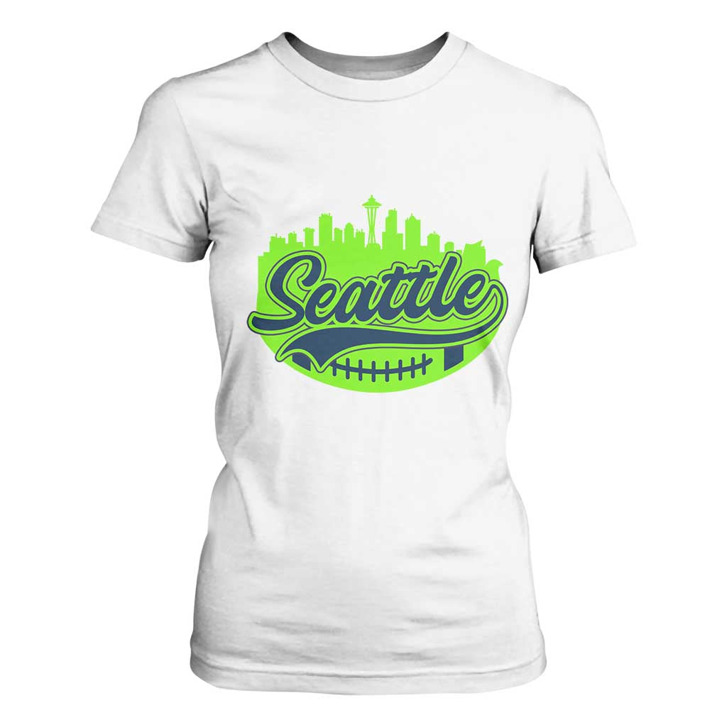 Seattle Pride Skyline Football Lover T Shirt For Women Game Day Sports Fan TS02 White Print Your Wear