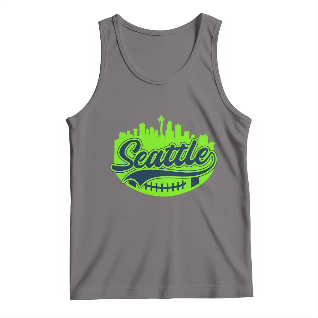 Seattle Pride Skyline Football Lover Tank Top Game Day Sports Fan TS02 Deep Heather Print Your Wear