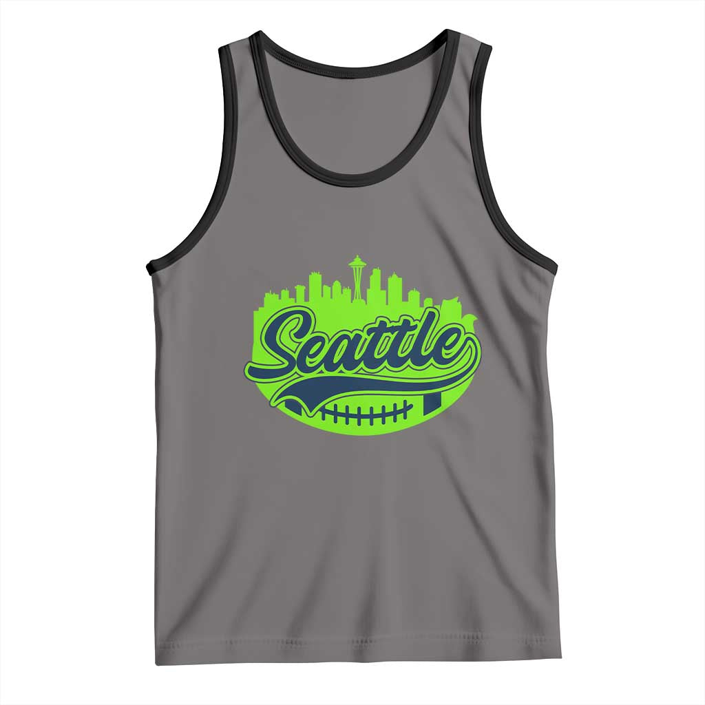 Seattle Pride Skyline Football Lover Tank Top Game Day Sports Fan TS02 Deep Heather Black Print Your Wear