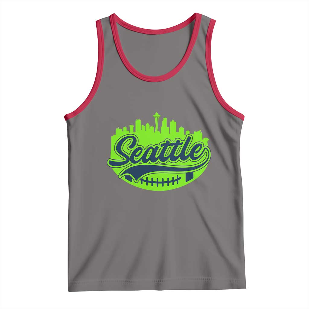 Seattle Pride Skyline Football Lover Tank Top Game Day Sports Fan TS02 Deep Heather Red Print Your Wear