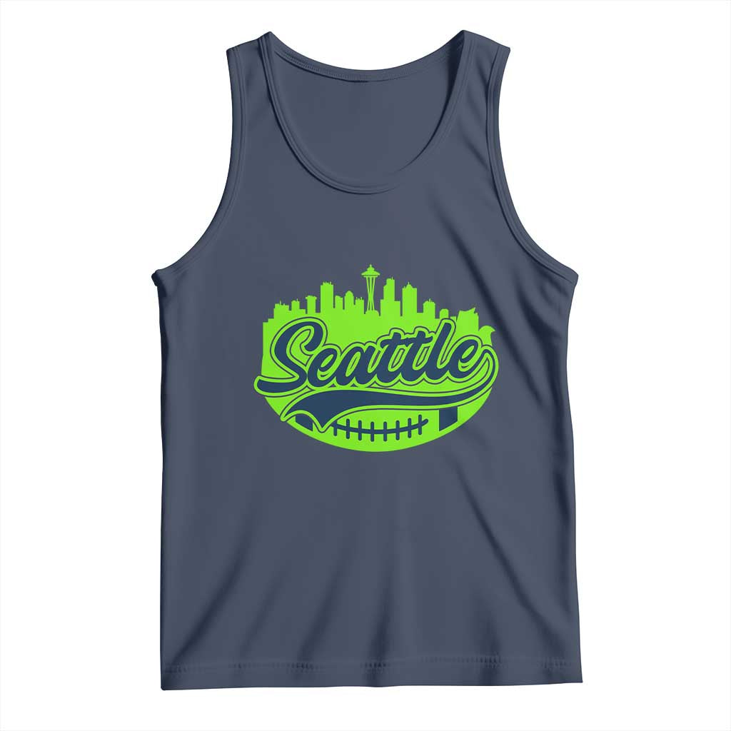 Seattle Pride Skyline Football Lover Tank Top Game Day Sports Fan TS02 Navy Print Your Wear