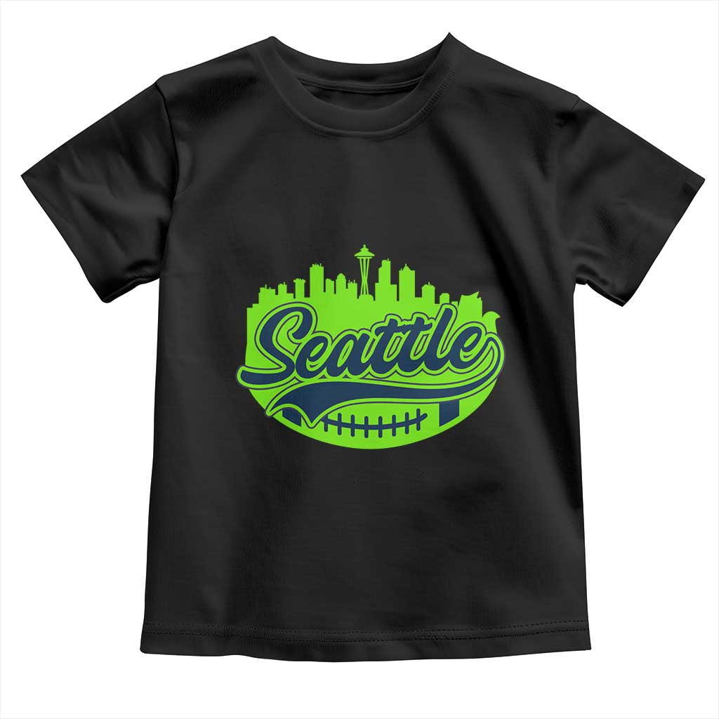 Seattle Pride Skyline Football Lover Toddler T Shirt Game Day Sports Fan TS02 Black Print Your Wear
