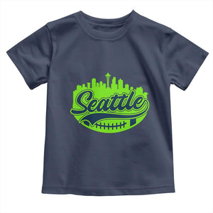 Seattle Pride Skyline Football Lover Toddler T Shirt Game Day Sports Fan TS02 Navy Print Your Wear