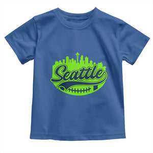 Seattle Pride Skyline Football Lover Toddler T Shirt Game Day Sports Fan TS02 Royal Blue Print Your Wear