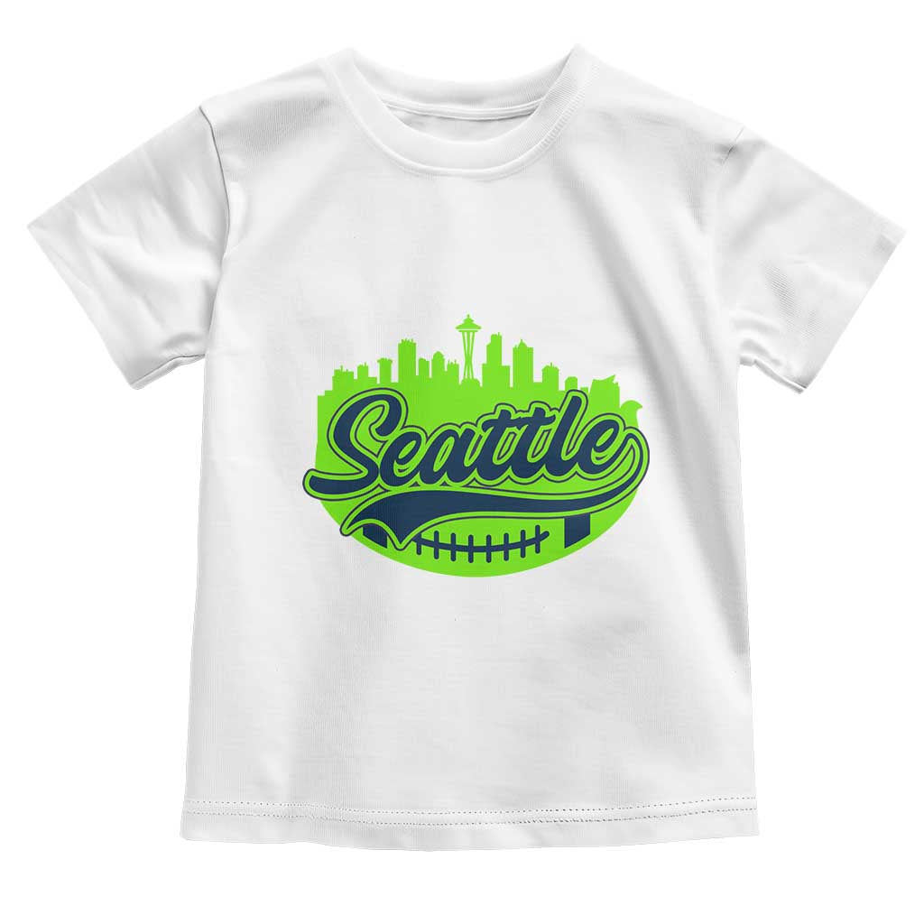 Seattle Pride Skyline Football Lover Toddler T Shirt Game Day Sports Fan TS02 White Print Your Wear