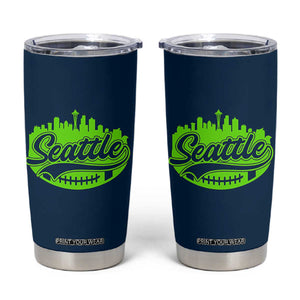 Seattle Pride Skyline Football Lover Tumbler Cup Game Day Sports Fan TS02 Navy Print Your Wear