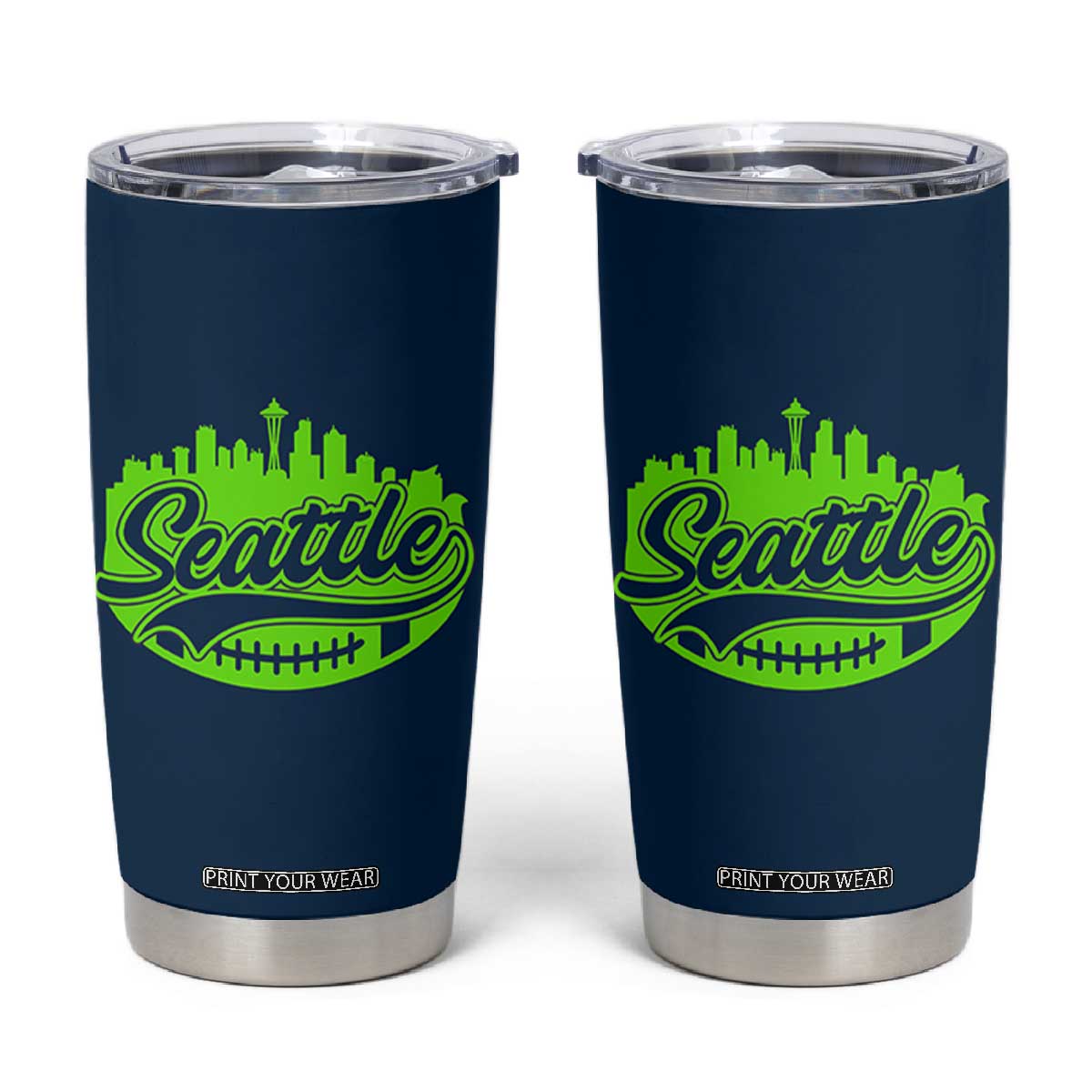 Seattle Pride Skyline Football Lover Tumbler Cup Game Day Sports Fan TS02 Navy Print Your Wear
