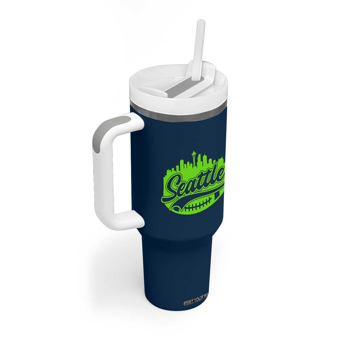Seattle Pride Skyline Football Lover Tumbler With Handle Game Day Sports Fan TS02 Print Your Wear
