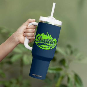 Seattle Pride Skyline Football Lover Tumbler With Handle Game Day Sports Fan TS02 Print Your Wear