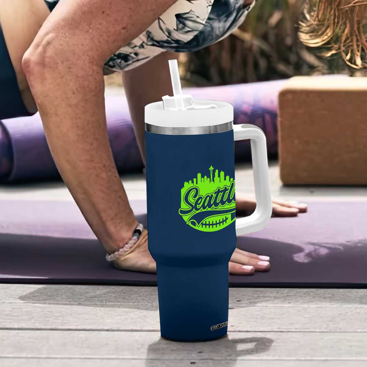 Seattle Pride Skyline Football Lover Tumbler With Handle Game Day Sports Fan TS02 Print Your Wear
