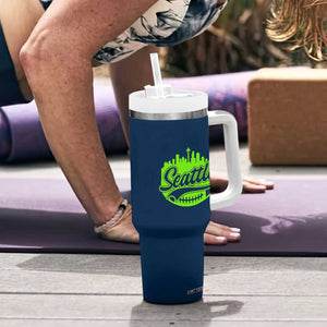Seattle Pride Skyline Football Lover Tumbler With Handle Game Day Sports Fan TS02 Print Your Wear
