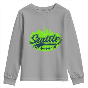 Seattle Pride Skyline Football Lover Youth Sweatshirt Game Day Sports Fan TS02 Sport Gray Print Your Wear