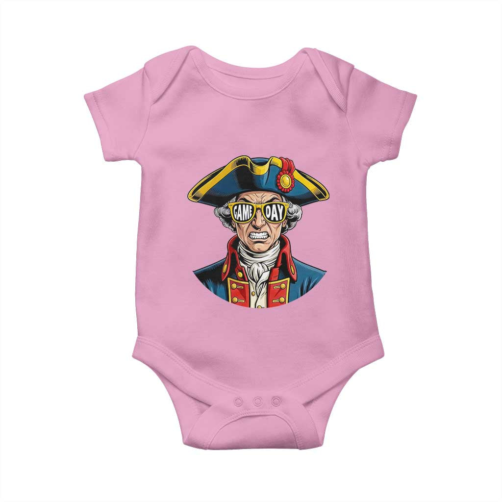 Vintage Game Day Patriot Baby Onesie Revolutionary Colonial Mascot Football Fan TS02 Light Pink Print Your Wear