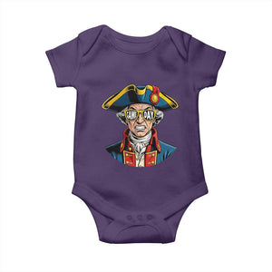 Vintage Game Day Patriot Baby Onesie Revolutionary Colonial Mascot Football Fan TS02 Purple Print Your Wear