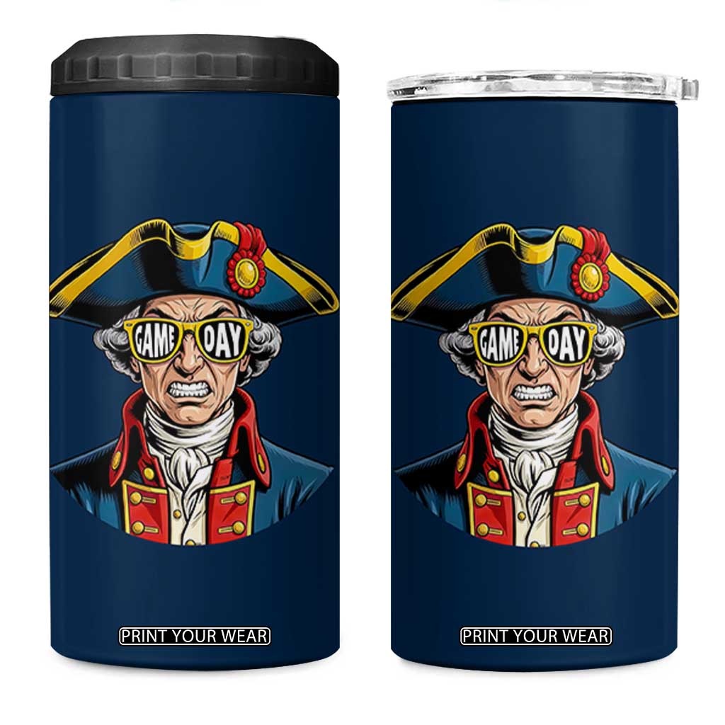 Vintage Game Day Patriot 4 in 1 Can Cooler Tumbler Revolutionary Colonial Mascot Football Fan TS02 One Size: 16 oz Navy Print Your Wear