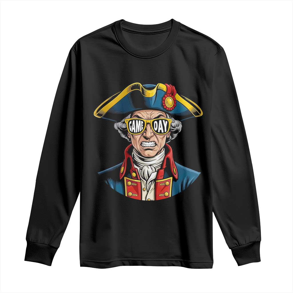 Vintage Game Day Patriot Long Sleeve Shirt Revolutionary Colonial Mascot Football Fan TS02 Black Print Your Wear