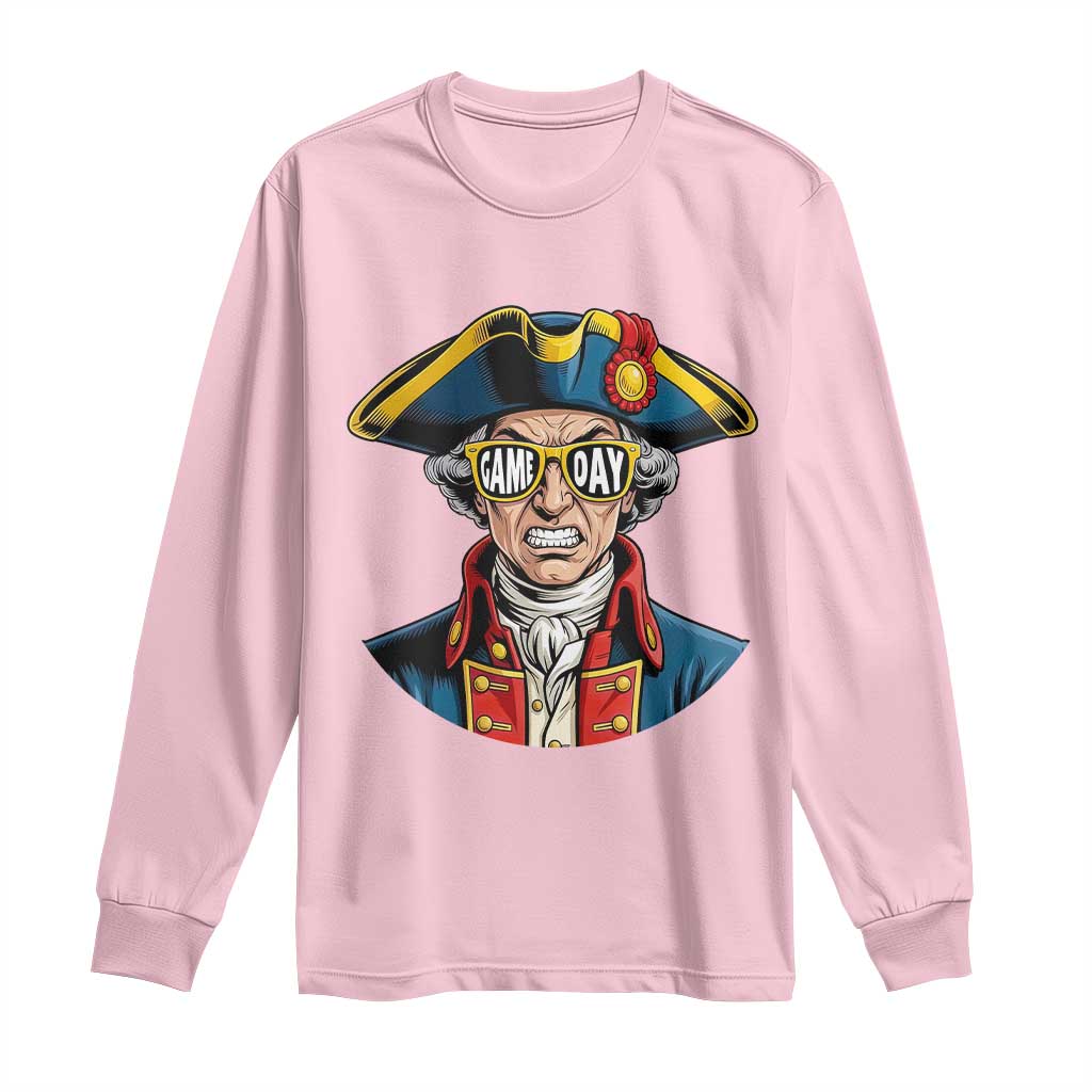 Vintage Game Day Patriot Long Sleeve Shirt Revolutionary Colonial Mascot Football Fan TS02 Light Pink Print Your Wear