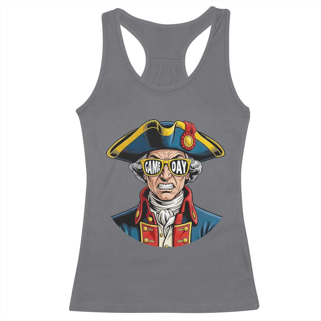 Vintage Game Day Patriot Racerback Tank Top Revolutionary Colonial Mascot Football Fan TS02 Charcoal Print Your Wear