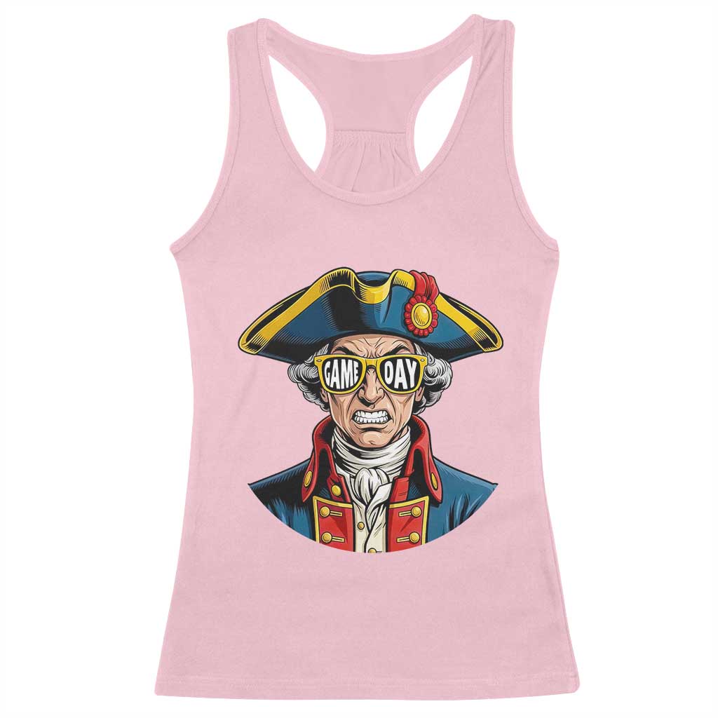 Vintage Game Day Patriot Racerback Tank Top Revolutionary Colonial Mascot Football Fan TS02 Light Pink Print Your Wear