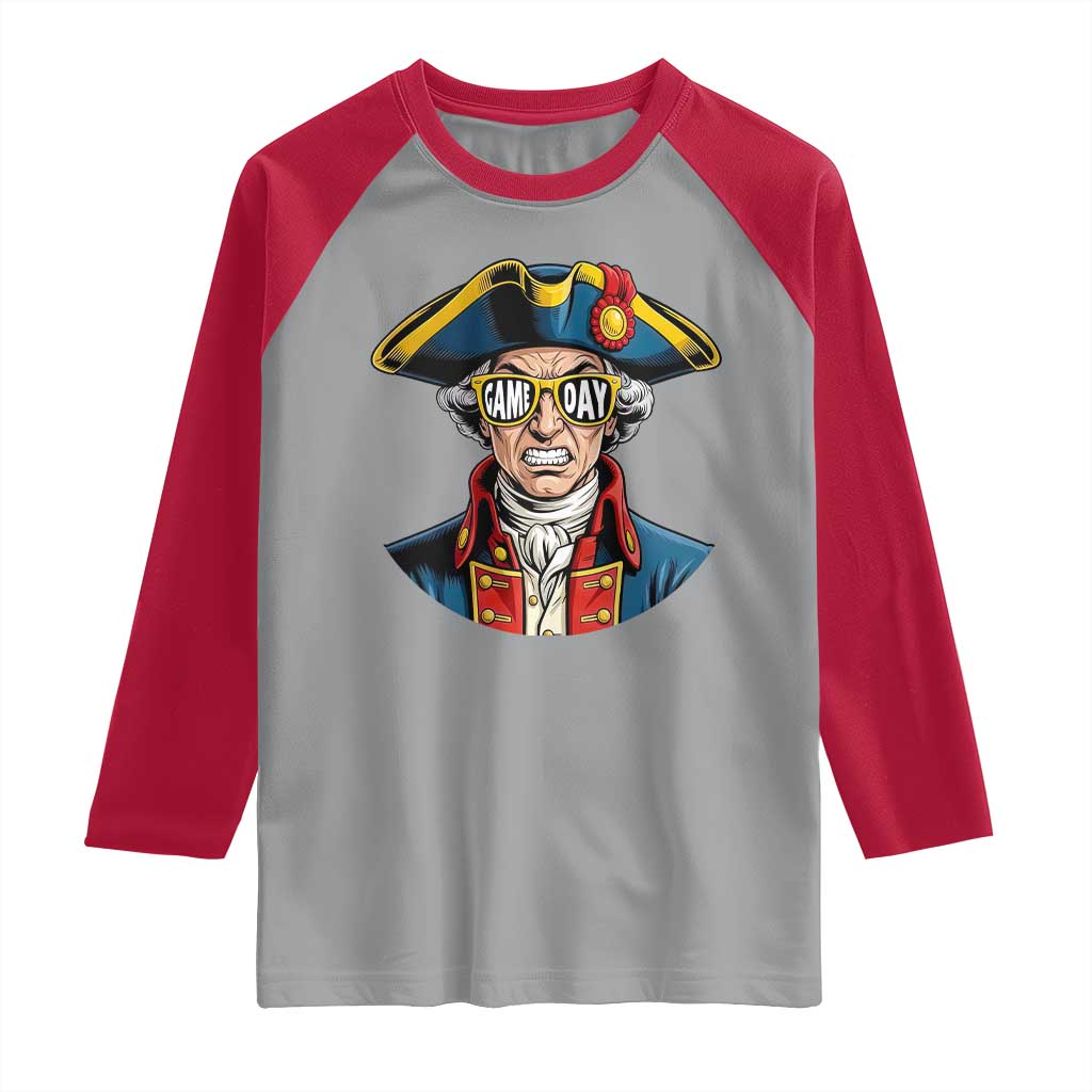 Vintage Game Day Patriot Raglan Shirt Revolutionary Colonial Mascot Football Fan TS02 Sport Gray Red Print Your Wear