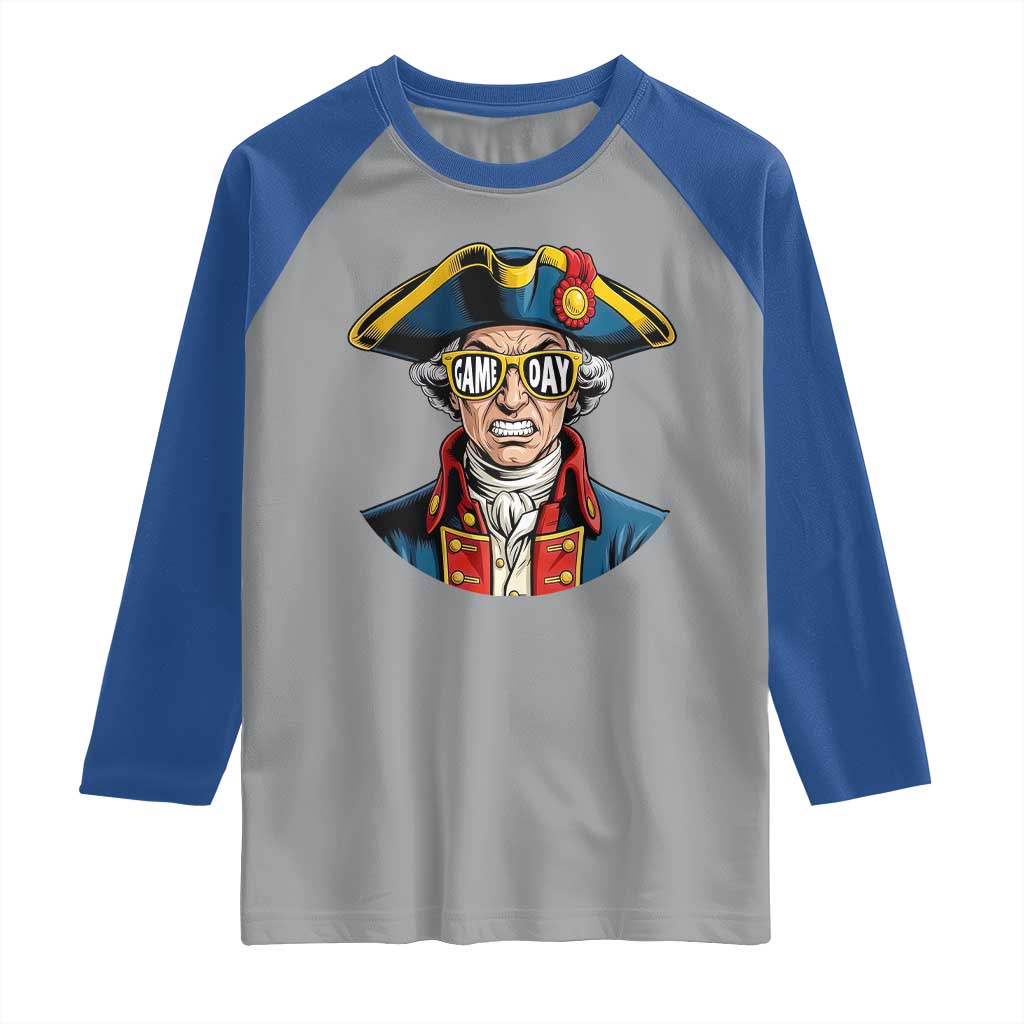 Vintage Game Day Patriot Raglan Shirt Revolutionary Colonial Mascot Football Fan TS02 Sport Gray Royal Print Your Wear