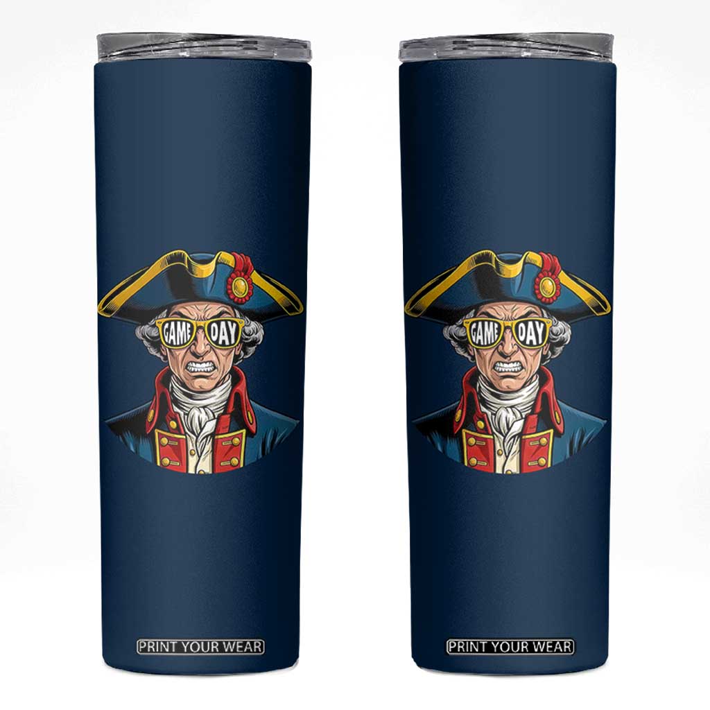 Vintage Game Day Patriot Skinny Tumbler Revolutionary Colonial Mascot Football Fan TS02 Navy Print Your Wear